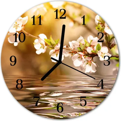 Produktbild von Glasuhr Wanduhr Küchenuhr Echt-Glas 30fi cm Blumen mehrfarbig