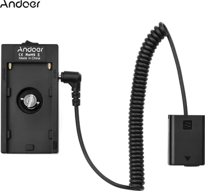 Produktbild von Andoer NP-F970 F750 Batterieplattenhalter-Adapter + FW50 Dummy-Batteriekoppler Kompatibel mit  A7 / A7R / A7S / A7II / A7RII / A7SII / A6300 / A6400 / A6500-Kameras