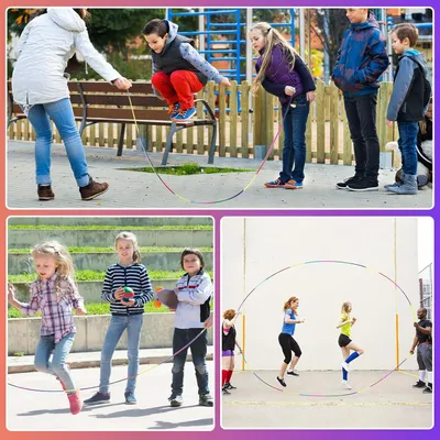 Produktbild von Springseil für Kinder - Speed Rope für Sport und Spiel - Multicolor Regenbogen