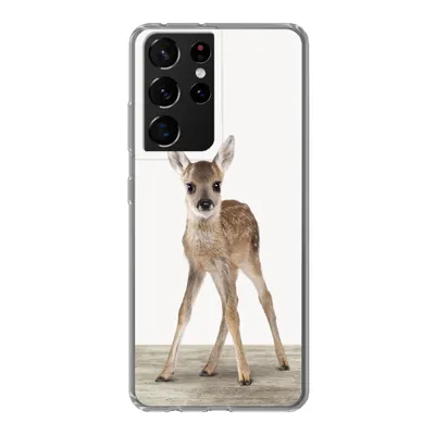Produktbild von MuchoWow® Handyhülle Schutzhülle Hülle für Samsung Galaxy S21 Ultra Hirsche - Baby-Hirsche - Tiere - Mädchen - Jungen - Kinder Silikon Softcase Handy Hülle - Mobiltelefon