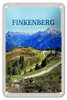 Produktbild von Blechschild Reise 12x18cm Finkenberg Aussicht auf Wälder Gebirge Schild