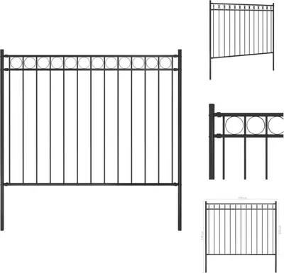 Immagine prodotto di vidaXL Recinzione da giardino in acciaio 1,7x1,2 m nero - Pannelli di recinzione