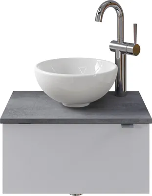Produktbild von Pelipal Serie 6915 SET-044-026 Waschtisch mit Unterschrank bestehend aus: Keramik-Aufsatzbecken, Waschtischplatte, Waschtischunterschrank