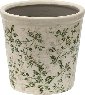 Obrázek produktu pro Květináč Clayre & Eef Ø 16x16 cm Zelená béžová Keramické květiny
