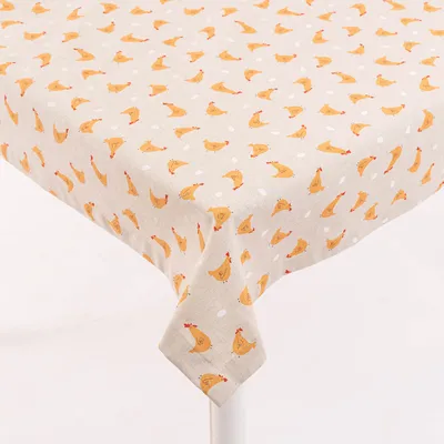 Produktbild von Tischdecke Little Happy Chicken natur div. Größen von SCHÖNER LEBEN. Größe 130x300cm