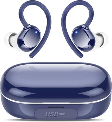Produktbild von Bluetooth Sport Kopfhörer In-Ear Q22, 128h Akkulaufzeit, ENC Mikrofon, IP7 Wasserdicht, LED Display, Typ-C Schnellladung, Komfort Fit