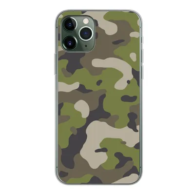 Produktbild von MuchoWow® Handyhülle Schutzhülle Hülle für iPhone 11 Pro Camouflage-Muster mit militärischen Farben Silikon Softcase Handy Hülle - Handy