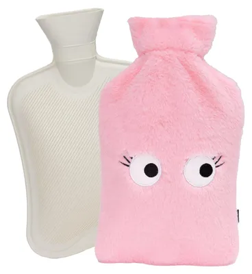 Produktbild von Wärmflasche 2L FISURA rosa mit weichem Bezug, waschbar, Schmerzlinderung