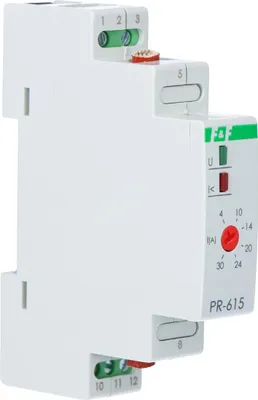 Productafbeelding van PR-615 Prioriteitsrelais met doorgaande verbinding, instelbaar van 4-30A, contacten: 1 normaal open, maximale stroom: 16A, 1 module