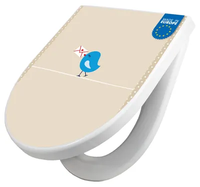 Produktbild von WC Sitz mit Absenkautomatik D Form Motiv Liebesbrief [TDW3 10345]