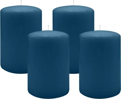 Produktbild von 4er Set Adventskranzkerzen Petrol Blau Ø 100 x 150 mm