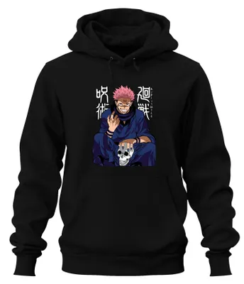 Produktbild von Sukuna Jujutsu Kaisen Dämon Totenkopf Anime gruselig Hoodie Kapuzenpullover, Schwarz, XXL