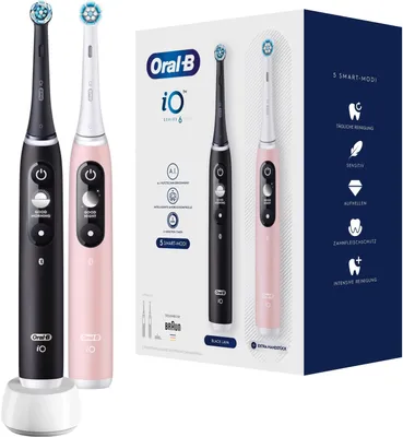 Obrázek produktu pro ORAL-B IO M6 DUO sada magnetických zubních kartáčků černá / růžovo-písková