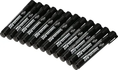Produktbild von KOTARBAU® Permanent Marker Satz 12 Stk. Schwarz Runde Spitze Wasserferster Stift