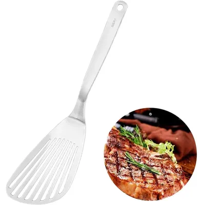 Image de Spatule en acier inoxydable 304, idéale pour retourner le poisson et les steaks, d'une seule pièce, pour saisir et griller