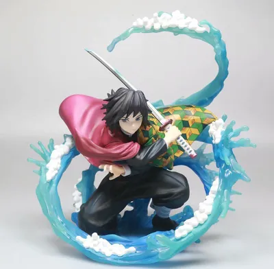 Produktbild von Dämonenjäger Figur GK Tomioka Giyuu Action Figur Anime Modell 17cm PVC Wasser atmende Kampfszene Desktop Sammlung Spielzeug