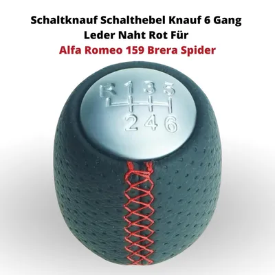 Image de Pommeau de levier de vitesse Pommeau 6 vitesses Cuir Couture Rouge Pour Alfa Romeo 159 Brera Spider
