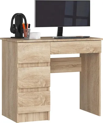 Produktbild von Akord Schreibtisch 3 Schubladen Links Sonoma-Eiche 90X50X77 Cm