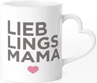 Produktbild von Kaffee-Tasse Lieblingsmama schönes Geschenk für Mama Muttertag Weihnachten Ostern SpecialMe® weiß Herz-Tasse