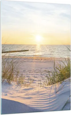 Produktbild von Bilder auf glas - Einteilig - Düne Strand Meer - 70x100cm - Glasbilder - Wandbilder - Bilder - zum Aufhängen bereit - Wanddekoration aus Glas - Glas Bilder - Wandbild auf Glas - GPA70x100-3989