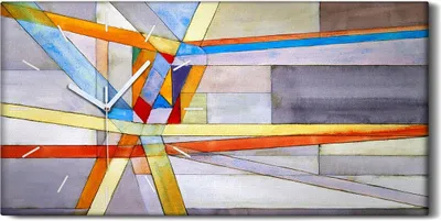 Produktbild von Leinwand Wanduhr Wandkunst Uhr Geräuschlos 60x30 Malerei Abstrakte Kunst - weiße Hände