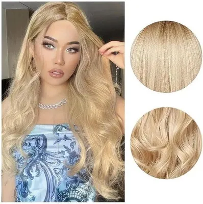 Zdjęcie produktu dla Blond peruka z lokami, 68 cm, odporna na wysoką temperaturę, cosplay, kostium