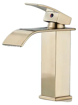 Produktbild von Waschtischarmatur, Einhebelbedienung, Aufsatzdesign, Gebürstetes Gold