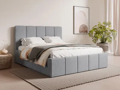 Produktbild von Polsterbett Achim Doppelbett Strukturstoff grau Ausführung wählbar