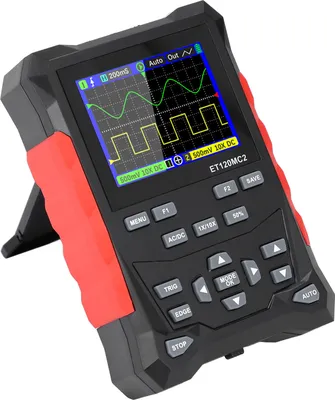 Obrázek produktu pro Osciloskop 2kanálový 120MHz šířka pásma 500MSa/s vzorkovací frekvence 2,4palcový TFT LCD digitální osciloskop s 1?10X sondou