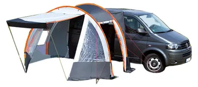 Produktbild von DWT Buszelt Picco 320 x 150 cm - freistehendes Mobilzelt - Reisezelt - leichtes Vorzelt mit konventionellem GFK-Gestänge für Camper Vans inkl. Abspannmaterial