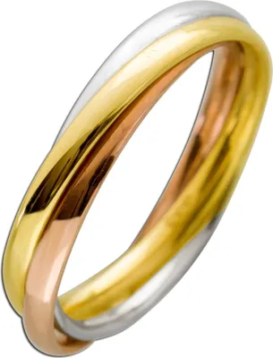 Produktbild von Trinity Tricolor Dreifach Ring 333 8K Gelbgold Rosegold Weißgold 18