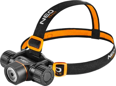 Produktbild von NEO TOOLS Akku-/Batterie-Kopftaschen-lampe 20W, max. 2000 Lm, Reichweite 200m, IPX4, 4000mAh 3.7 Li-Ionen, USB, 5 Lichtfunktionen 100%, 40%, 15%, 3%, Strobe