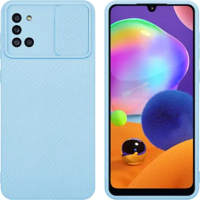 Immagine prodotto di Cadorabo custodia per Samsung Galaxy A31 custodia protettiva in blu custodia del telefono cellulare TPU custodia cover fotocamera protezione