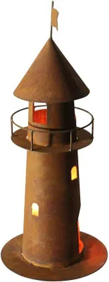 Produktbild von Metallisches Gartenornament Leuchtturm mit Rostpatina - 60 cm