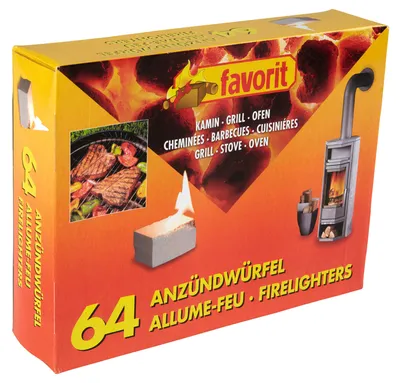 Immagine prodotto di Favorit Anzündewürfel für Grill, Kamin + Ofen weiße Anzünder 64 Stück