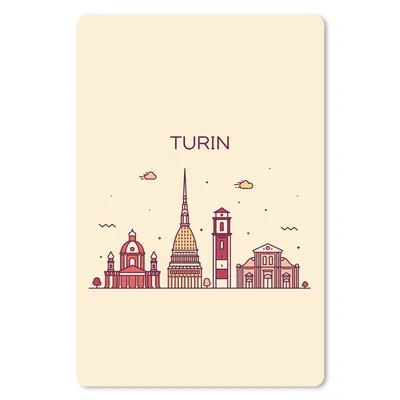 Produktbild von MuchoWow® Mauspad Mousepad Turin - Italien - Skyline 18x27 cm - Mousepads - Maus Mat - Pad - Mausunterlage