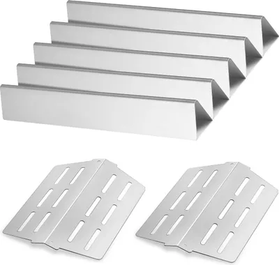 Obrázek produktu pro Flavorizer Bars a Heat Deflectors, 44cm náhradní díl grilu, pro grily Weber Genesis řady 300, včetně E310 E320 E330 S310 S320 S330, nerezová tlustší topná deska, balení po 7 kusech