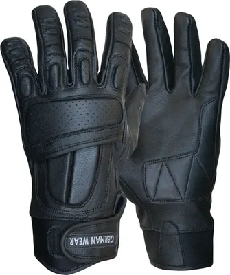 Produktbild von Motorradhandschuhe Motorrad Biker Handschuhe Lederhandschuhe Schwarz, Größe:8=M
