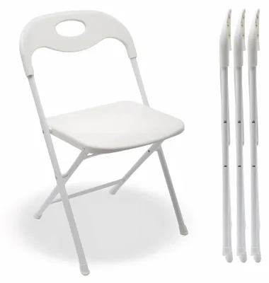 Klappstuhl-Set, 4 Stück, weiß, bis 150 kg belastbar, klappbar