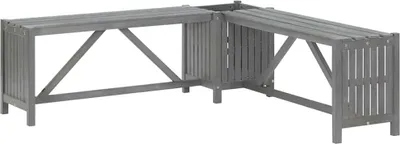Produktbild von vidaXL Garten-Eckbank mit Pflanzkübel 117 cm Massivholz Akazie Grau