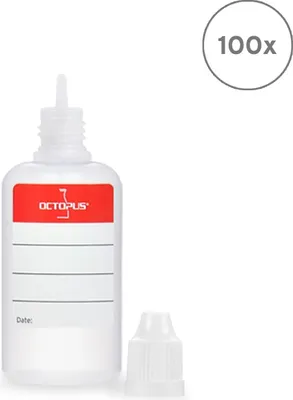 Obrázek produktu pro 100 plastových lahví 30 ml LDPE, G14, kapátko, víčko bílé