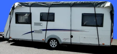 Produktbild von 6,0m x 3m Wohnwagen Abdeckung Dachplane Schutz für Wohnmobil Caravan Reisemobil Wohnanhänger