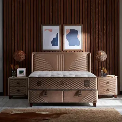 Produktbild von Bambi  Clima Naturel Boxspringbett 140x200 inkl. 8 Schichten Höhe 35 cm Matratze (Mit 2 Nachttische)
