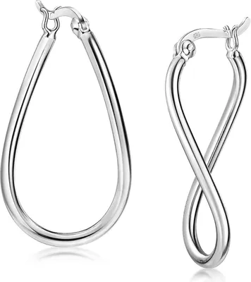 Produktbild von MATERIA by Matthias Wagner Creolen Ohrringe Silber 925 geschwungen für Damen mit Schmuck-Box SO-71
