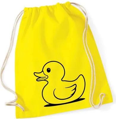 Produktbild von Huuraa Turnbeutel Gummiente Silhouette 12 Liter Yellow Baumwolle Rucksack Geschenkidee