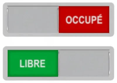 Immagine prodotto di Segnali per porte "Libero/Occupato", 17,7 x 5,2 cm, pannello scorrevole magnetico