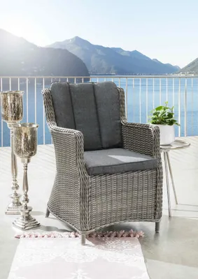 Produktbild von Destiny Gartensessel LUNA 2er Set, Polyrattan + Aluminium, vintage grau