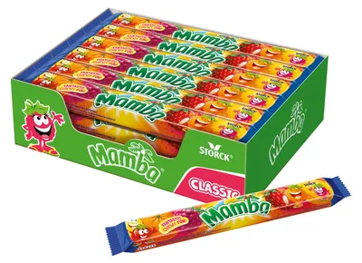 Produktbild von Storck Mamba Kaubonbons mit Fruchtgeschmack, 24er Pack (24 x 106g)