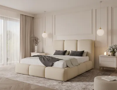Produktbild von Emlar Polsterbett Zoe 120x200 cm - Bett mit Bettkasten & Lattenrost - Velvet-Stoff - Doppelbett mit Stauraum Beige (Magic Velvet 2250)