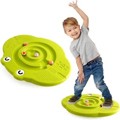 Produktbild von Famanu Wackel-Balanceboard für Kinder - Wipp-Labyrinth-Board mit Trittsteinen - Belastung 100 kg